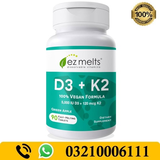 EZ Melts Dissolvable Vitamin D3 K2 5000 IU Tablets In Pakistan