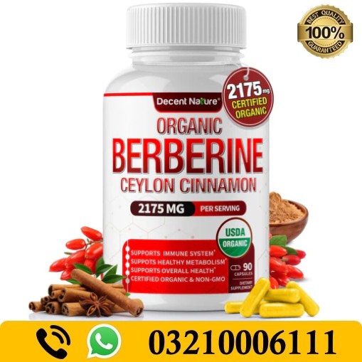 Decent Nature Organic Berberine Ceylon Cinnamon 2175mg Berberine Capsules In Pakistan